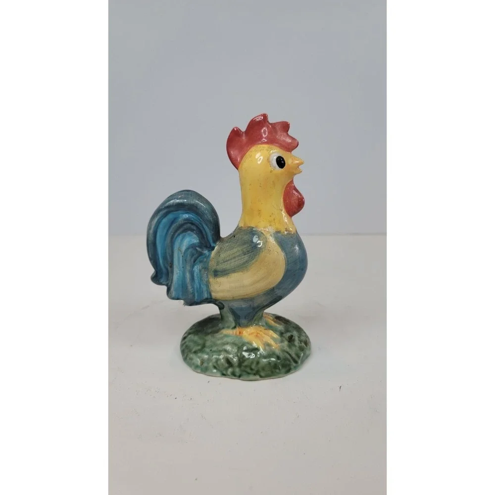 Ceramic Rooster Measuring Spoon Holder Set Farmhouse Kitchen Decor No Spoons